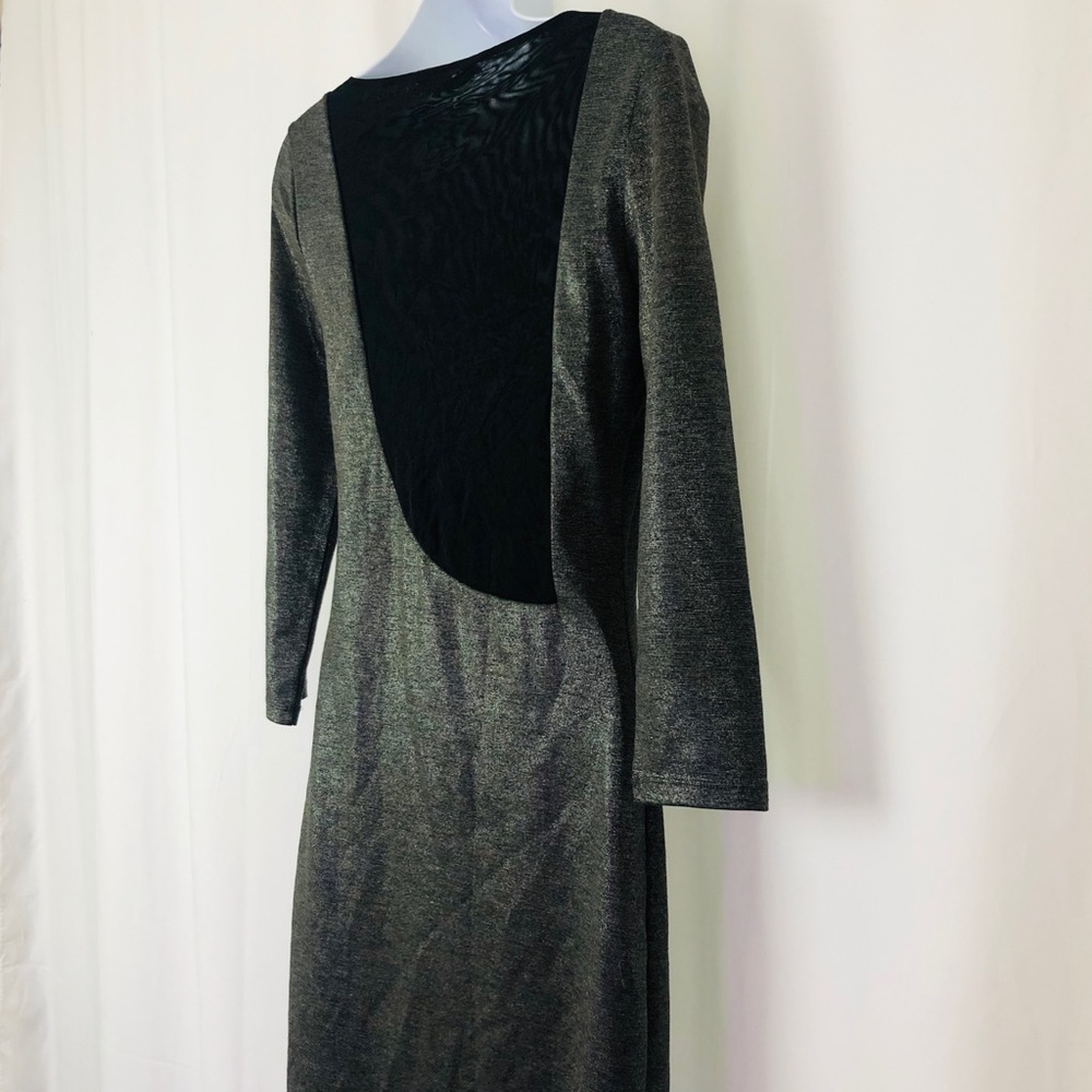 Alice + Olivia shimmery knit back mesh dress 6 - Picture 5 of 15